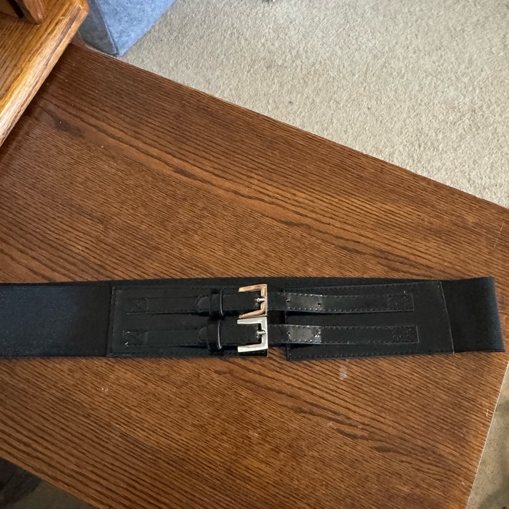 Black Double Buckle Belt